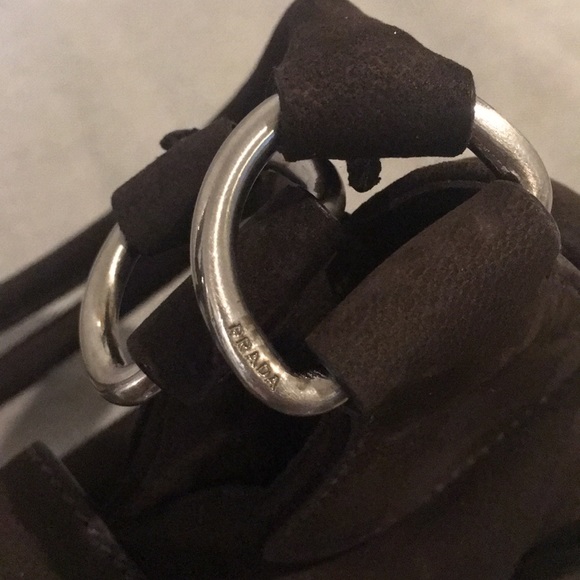 Vintage Prada Brown Suede Shoulder Bag - Picture 3 of 8